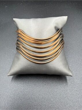 Layered Wave Cuff Bracelet in Warm Gold